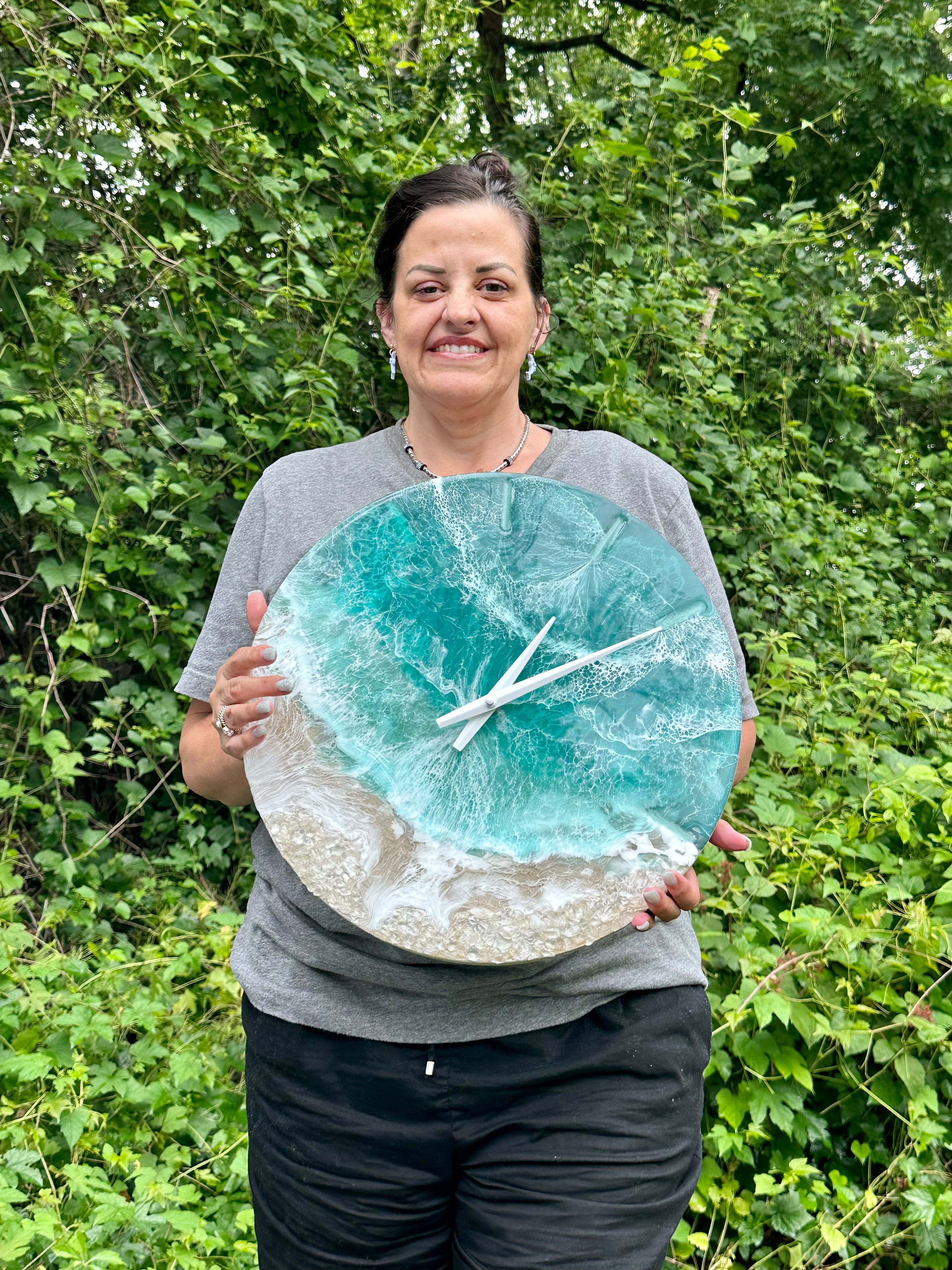 Large 18" Ocean Clock-Crafteriffic Art