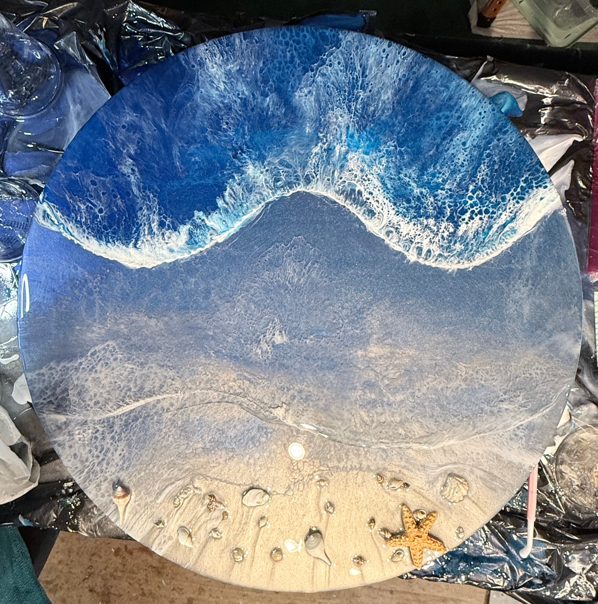 For Amy- Handcrafted Ocean Clock