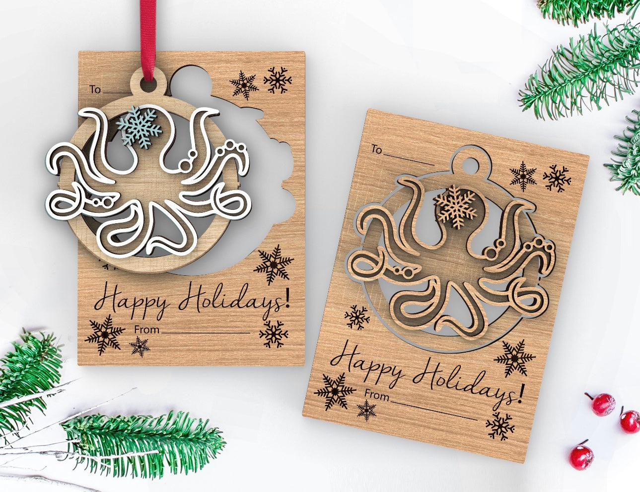 Octopus card Ornament-Crafteriffic Art