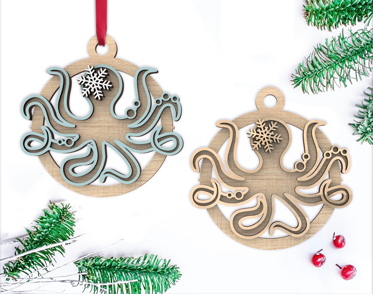 Octopus card Ornament-Crafteriffic Art