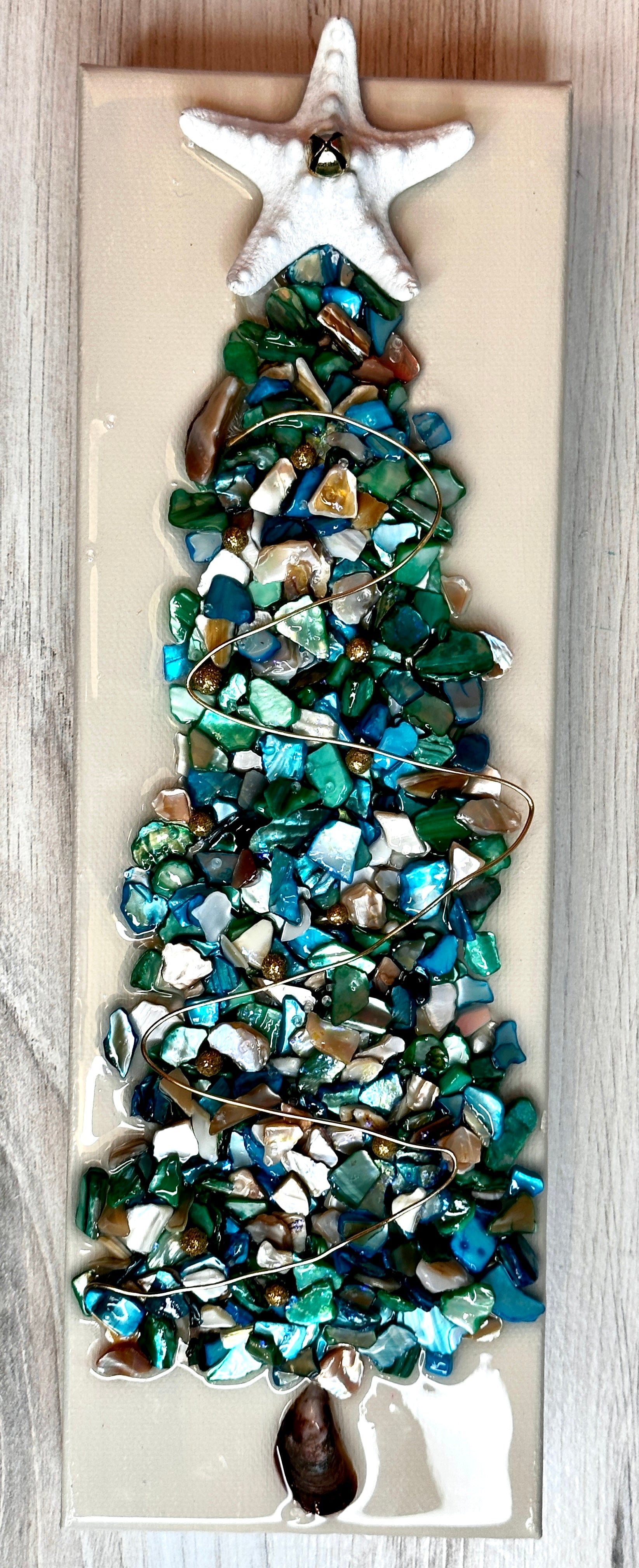 Coastal Crushed Rock Christmas Tree Canvas-Crafteriffic Art