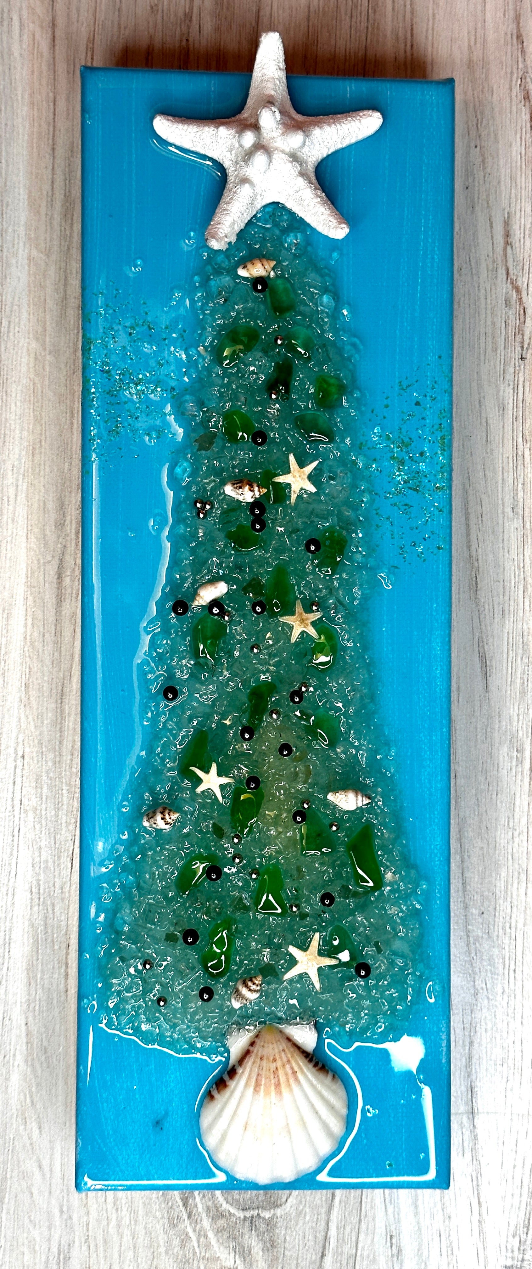 Coastal Crushed Rock Christmas Tree Canvas-Crafteriffic Art
