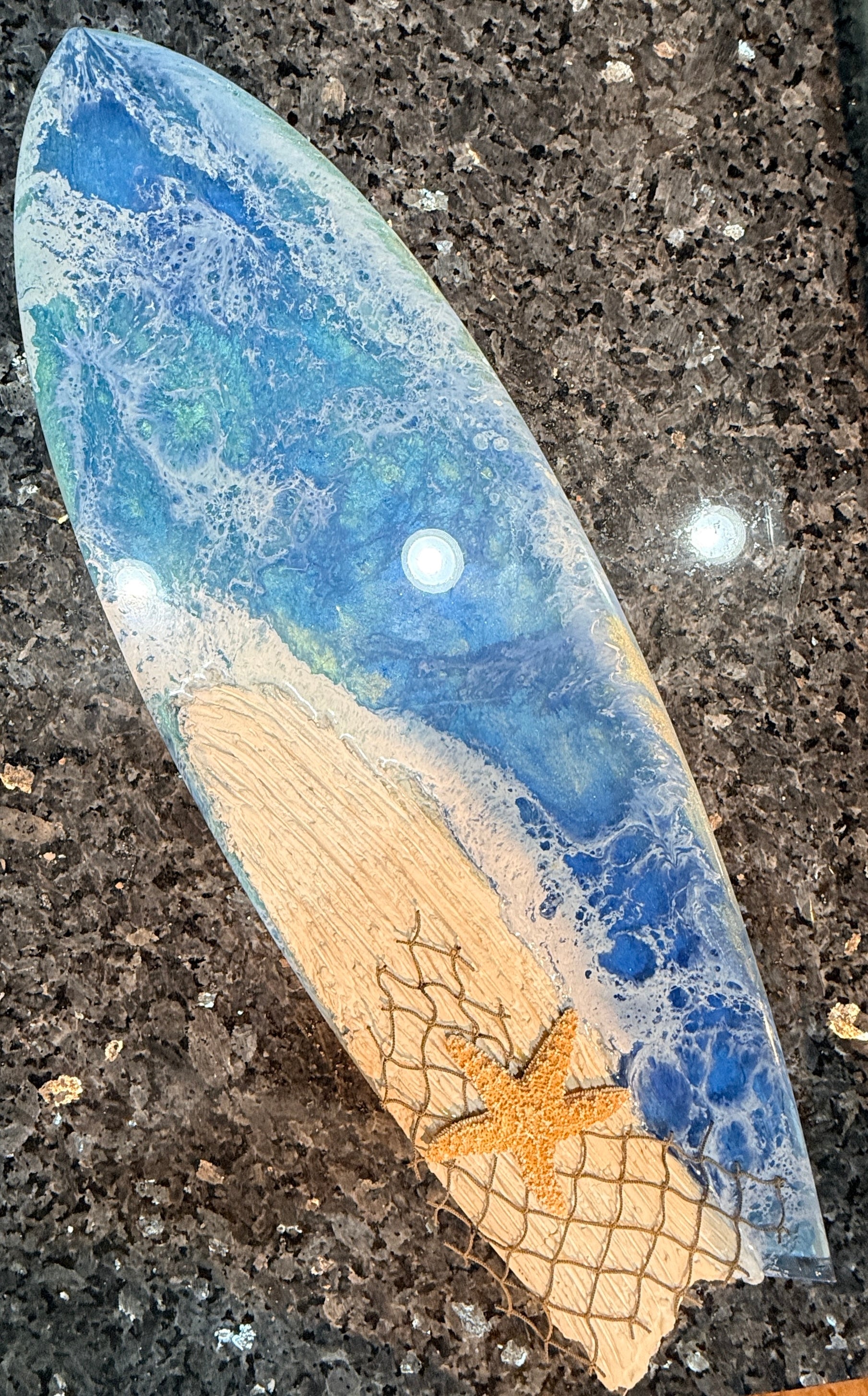 Starfish Surf – 24 Inch Coastal Resin Art