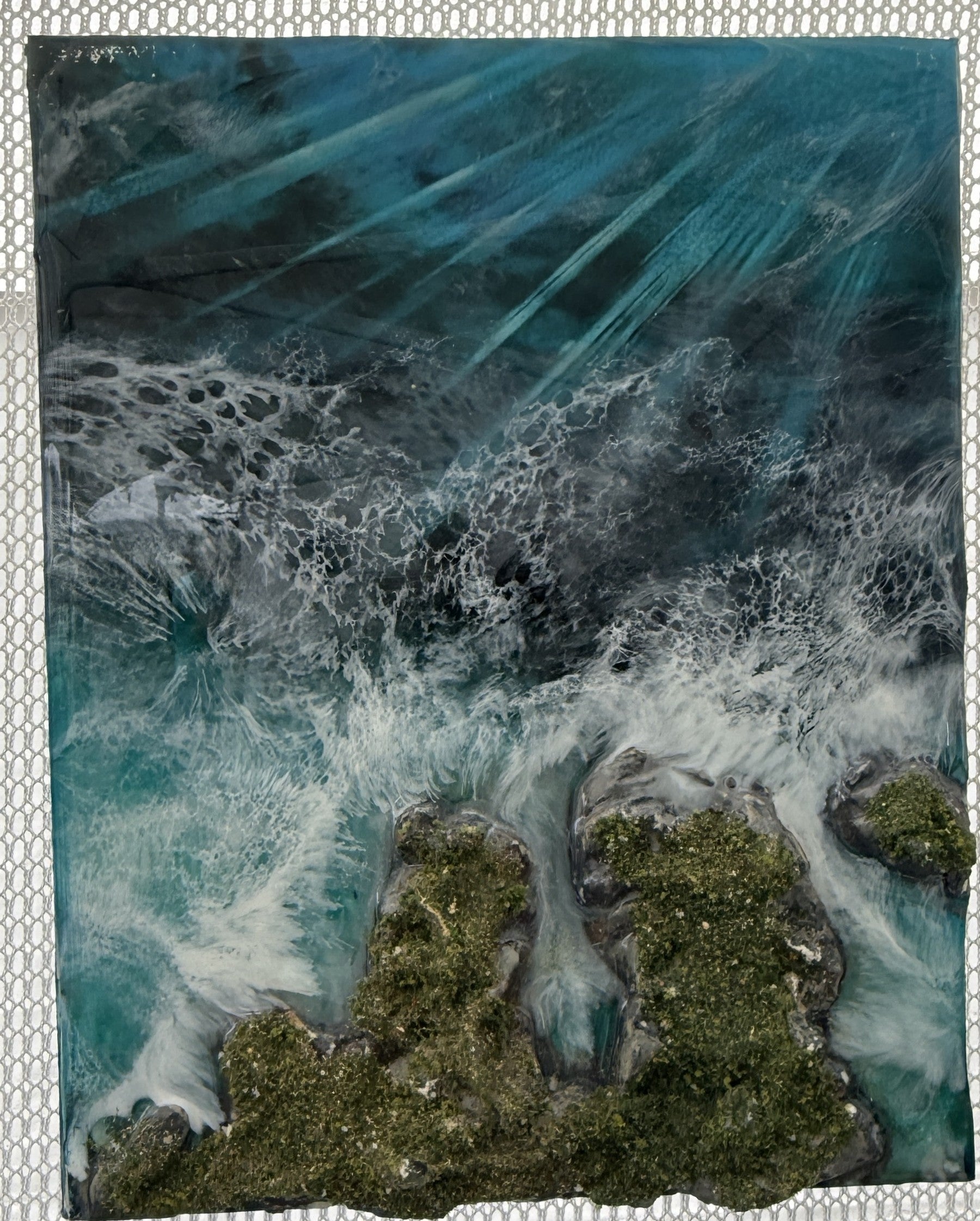 Rocky Tide – 8x10 Coastal Resin Art
