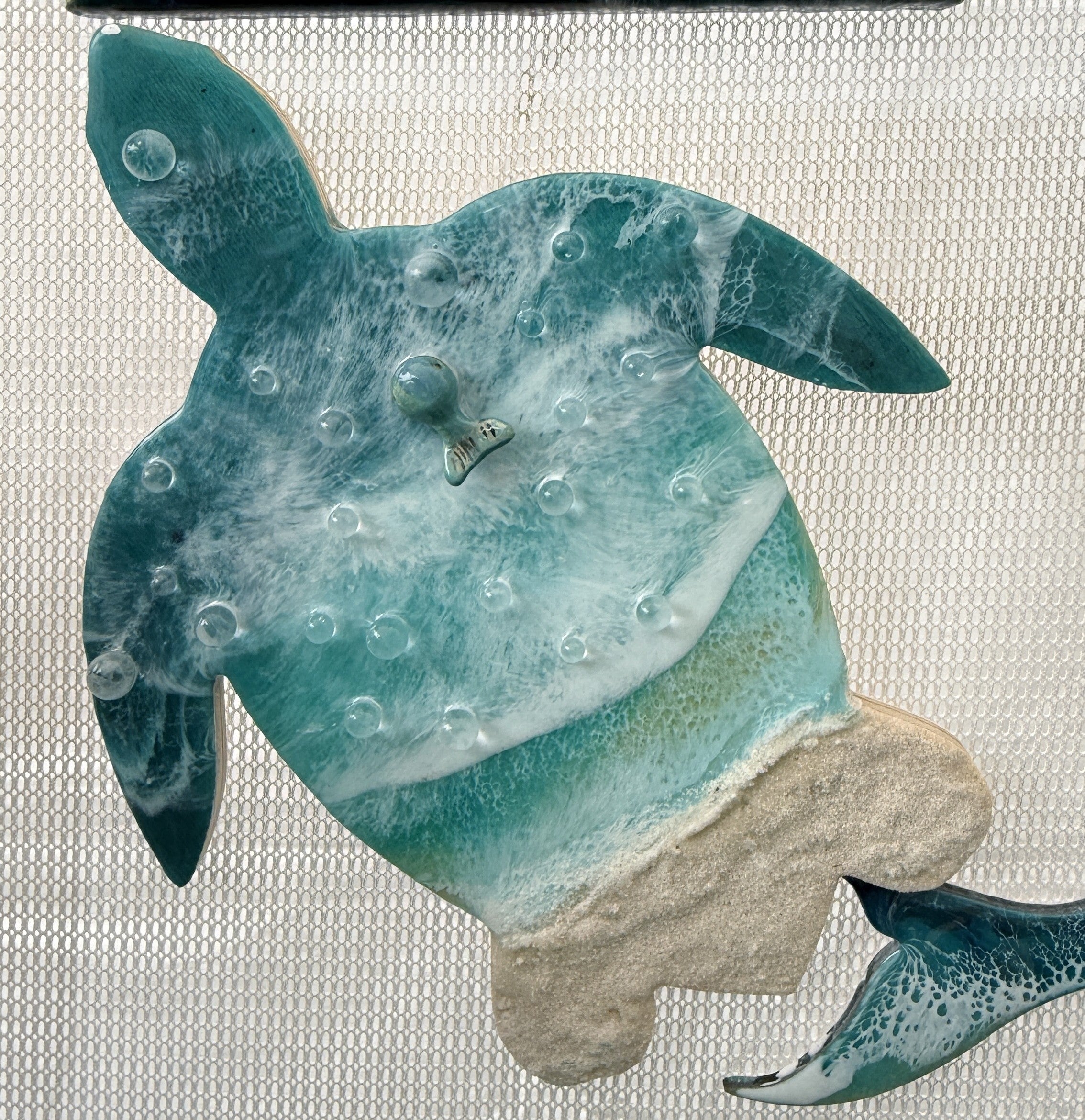 Turtle Drift – 14 Inch Coastal Resin Art