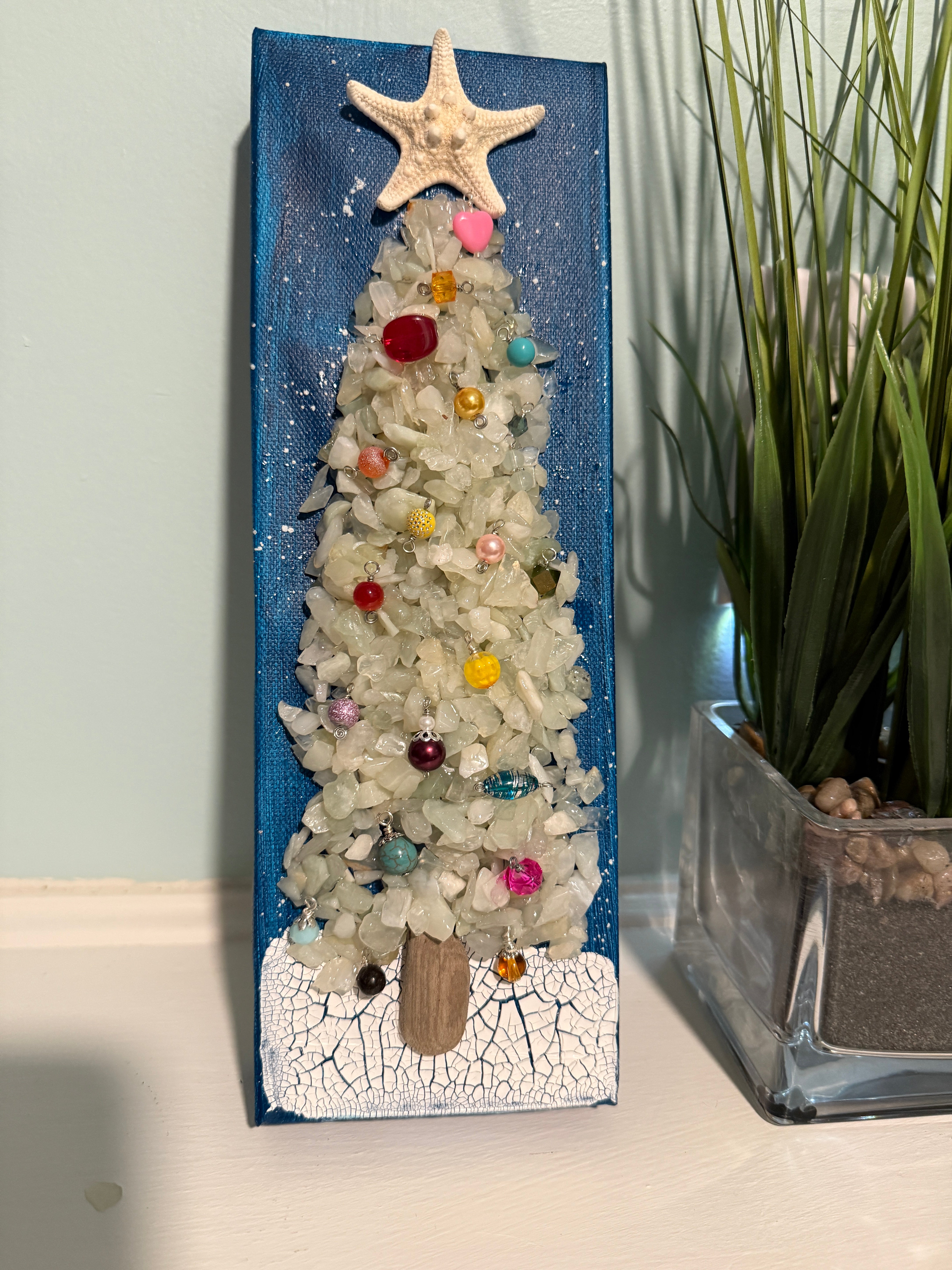 Coastal Crushed Glass Christmas Tree