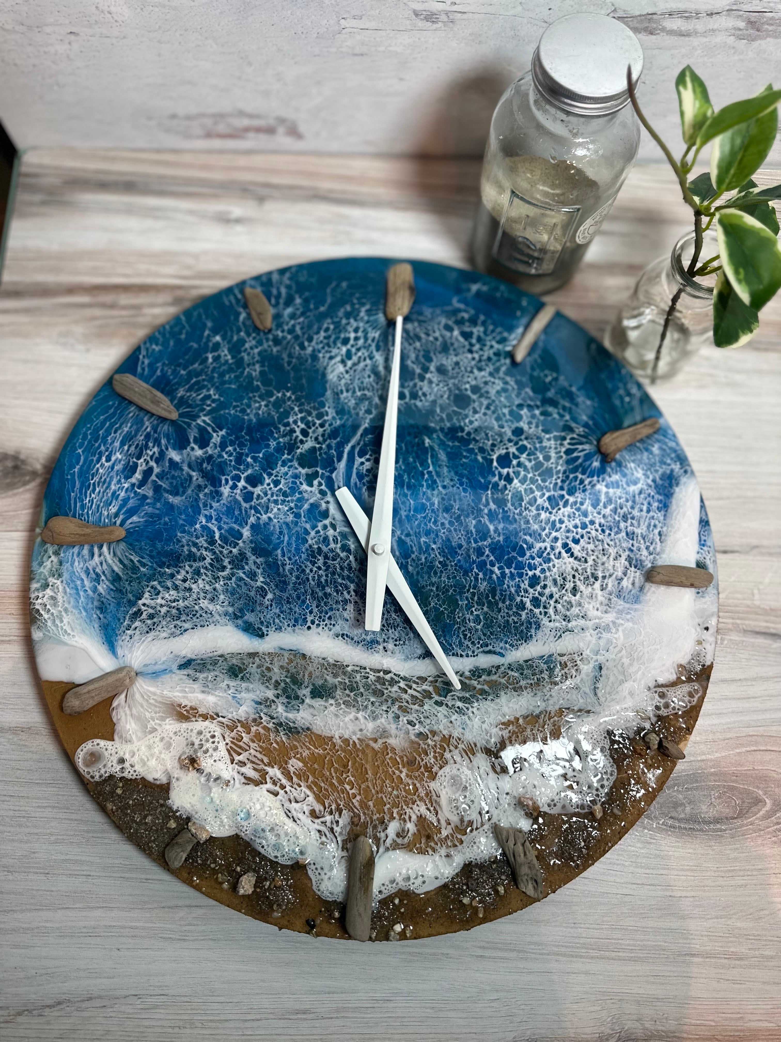 Driftwood Ocean Clock-Crafteriffic Art