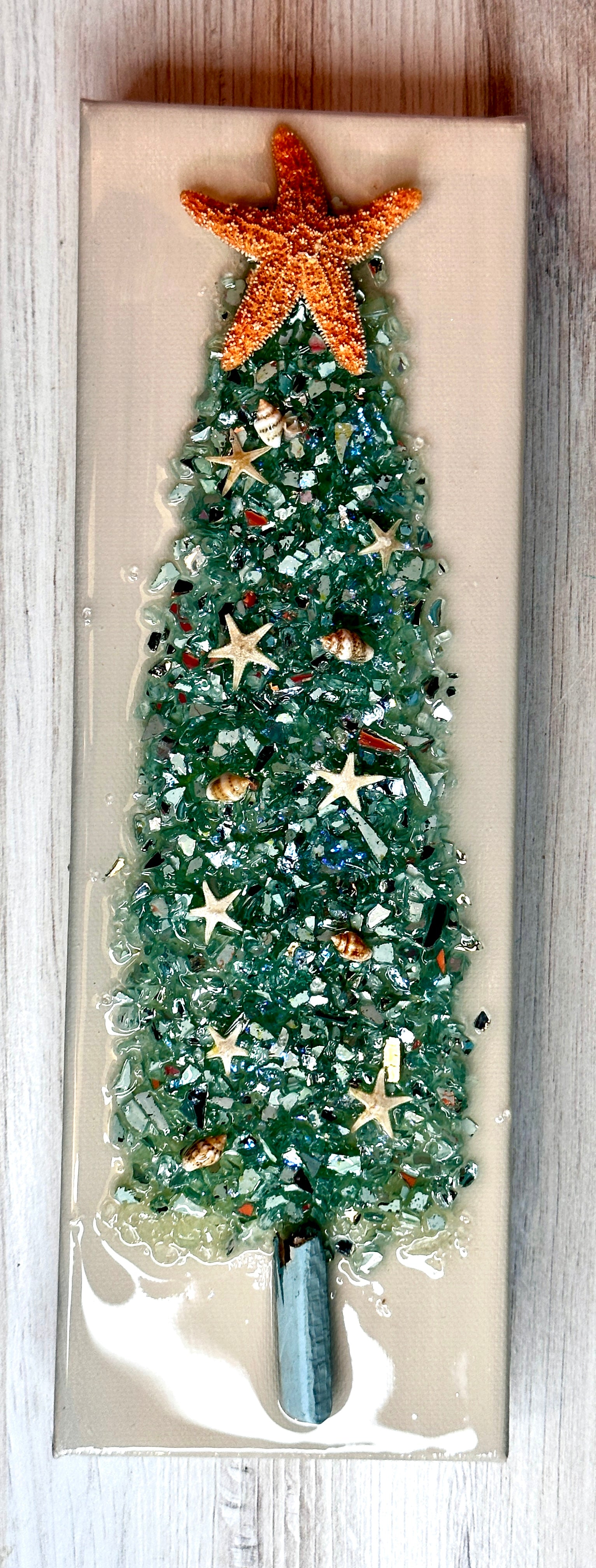 Coastal Crushed Rock Christmas Tree Canvas-Crafteriffic Art