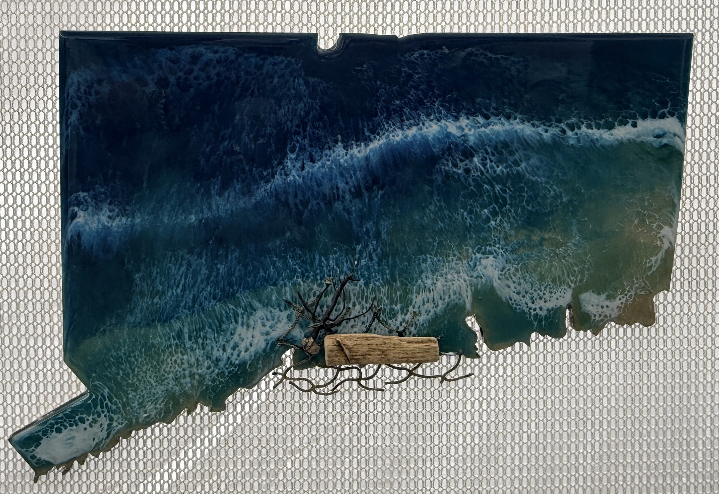 Connecticut Coast – 12 Inch Coastal Resin Art