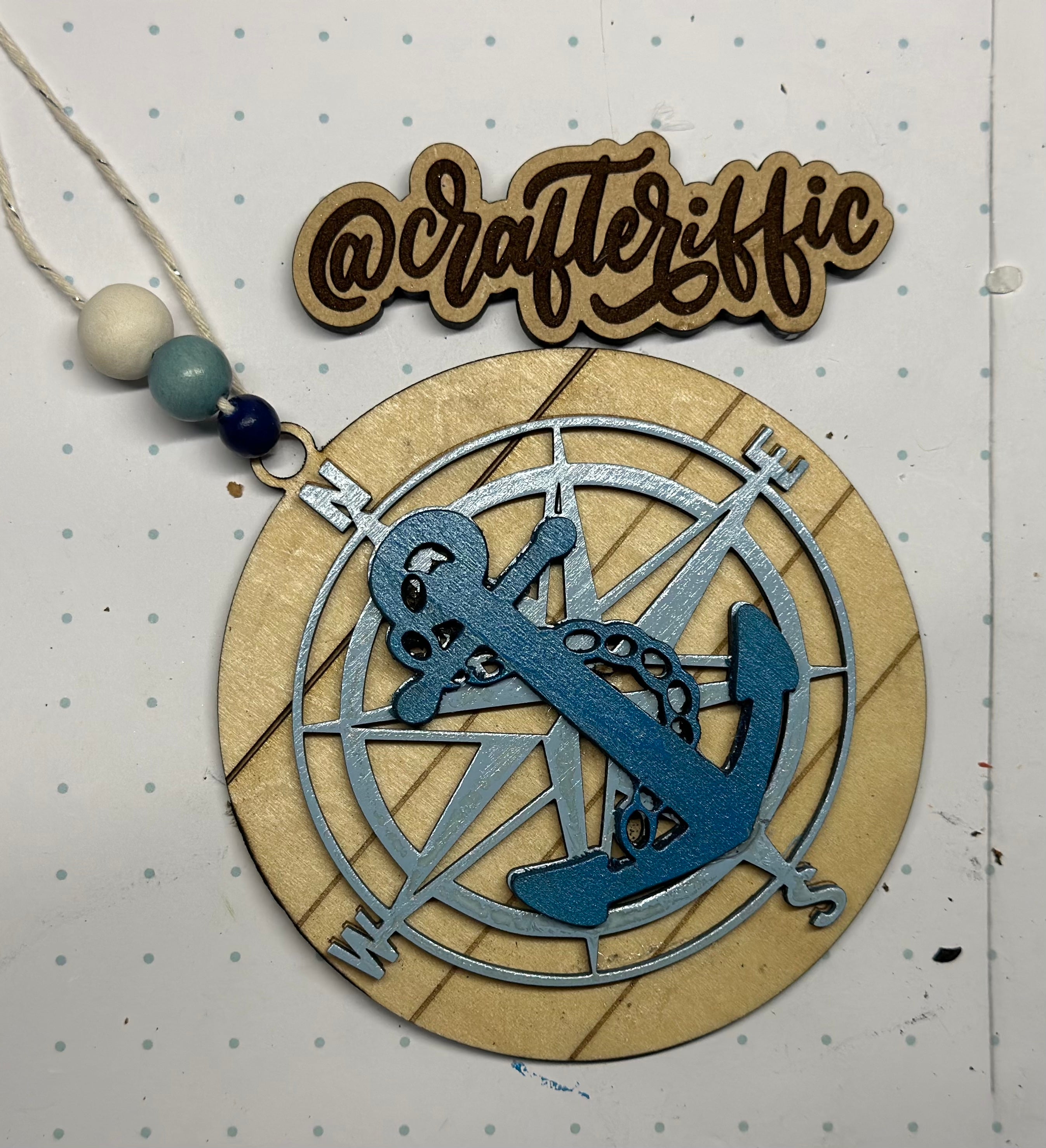 DIY Handcrafted Compass Anchor Ornament-Crafteriffic Art