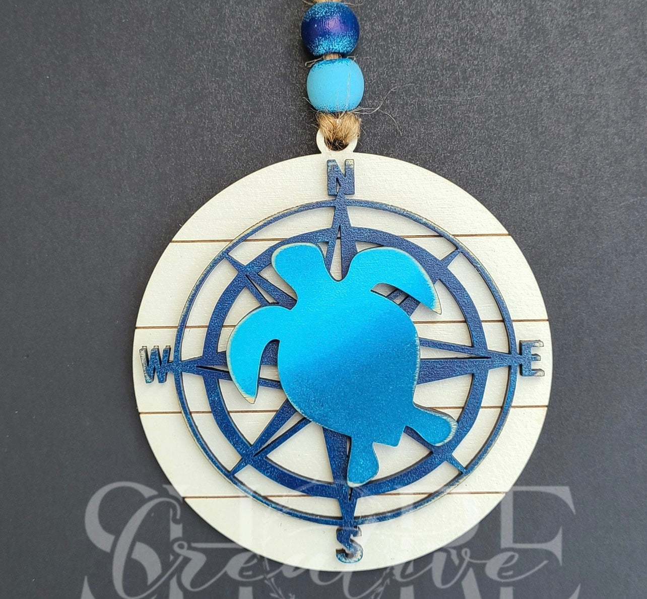 Compass with turtle-Crafteriffic Art