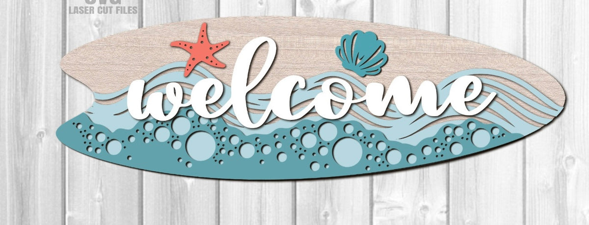 Welcome Surfboard-Crafteriffic Art