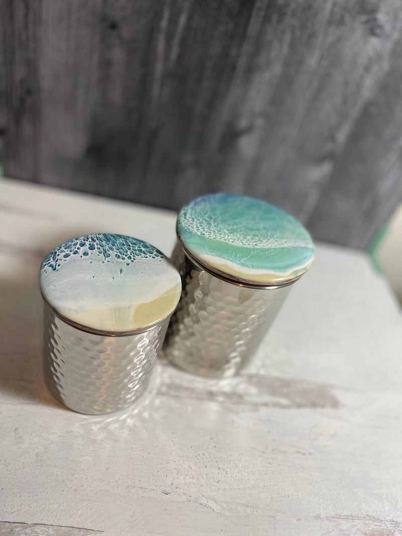 Silver hammered canister set
