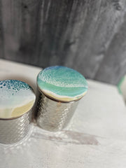 Silver hammered canister set